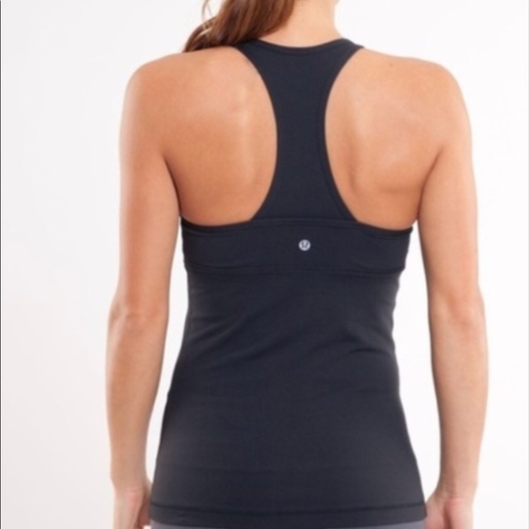 lululemon athletica Tops - Lululemon Deep V Black Cross Front Racerback Tank